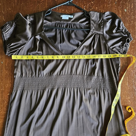 To The Max Silky Lightweight Chocolate Brown Midi Dress Large - Picture 10 of 10